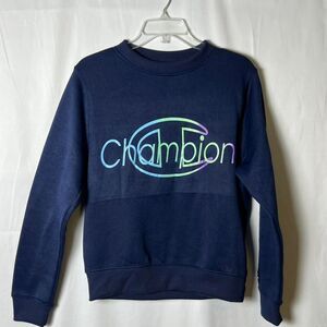 Champion Navy Blue Neon Outline Logo Crewneck (Size M)